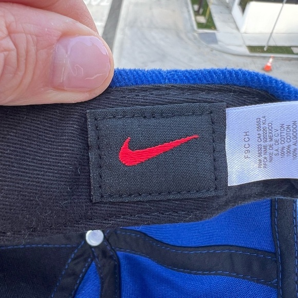 Vintage 90s Nike blue cotton golf tennis cap silver swoosh embroidered preppy - Picture 7 of 10